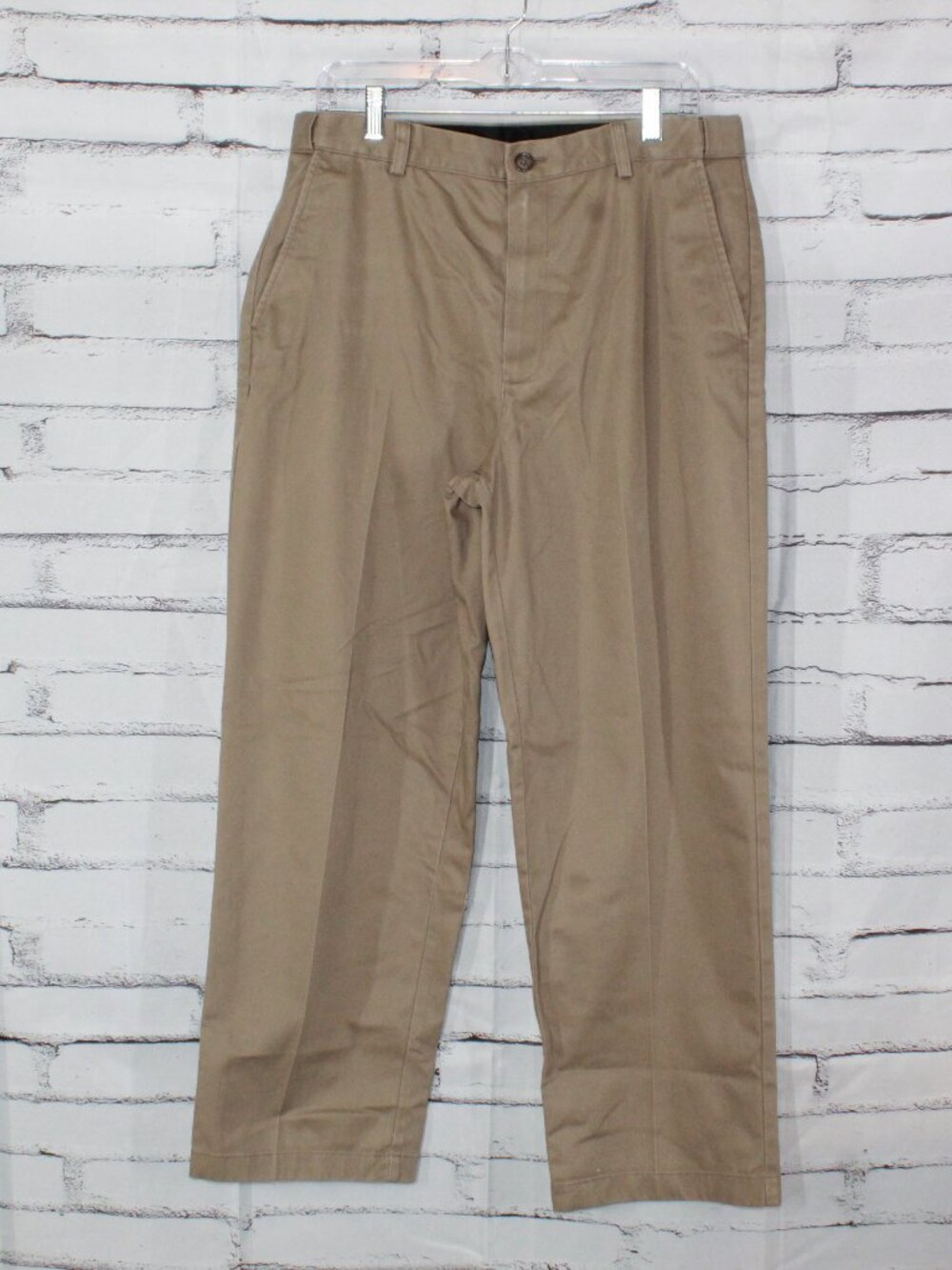 LL Bean Tan Khaki Wrinkle Free Double L Chinos Natural Fit Casual Preppy 34x28